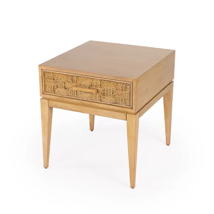 Merriam 24.5'' Tall 1 - Drawer Solid Wood Nightstand in Golden Brown