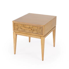 Merriam 24.5'' Tall 1 - Drawer Solid Wood Nightstand in Golden Brown