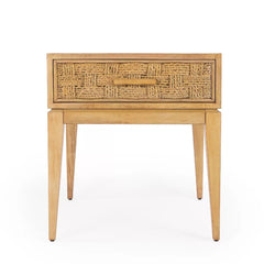 Merriam 24.5'' Tall 1 - Drawer Solid Wood Nightstand in Golden Brown