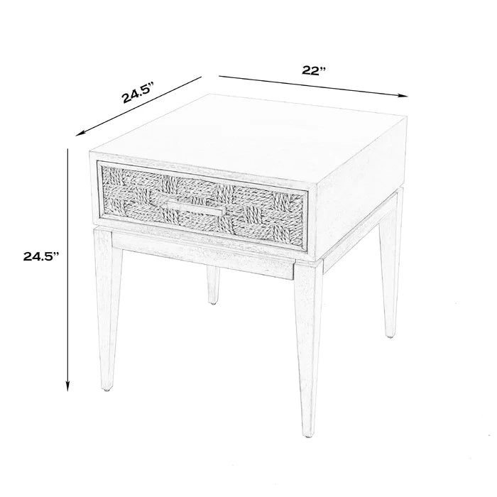 Merriam 24.5'' Tall 1 - Drawer Solid Wood Nightstand in Golden Brown