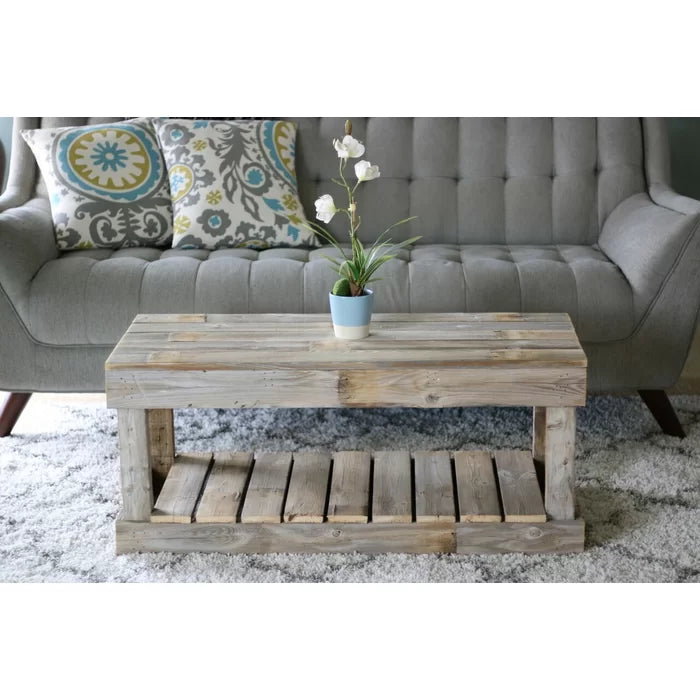 White Merriman Slatted Bottom Coffee Table Add The Perfect Rustic Charm