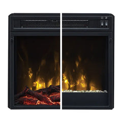 Fontana Blue Mertens 23.63'' W Electric Fireplace Interchangeable Contemporary Fire Crystals and A Eealistic Log