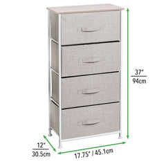 Metal Frame 4 Drawer Dresser With Wood Top