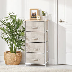 Metal Frame 4 Drawer Dresser With Wood Top