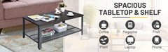 2-Tier Industrial Coffee Table Console Table with Storage Shelf