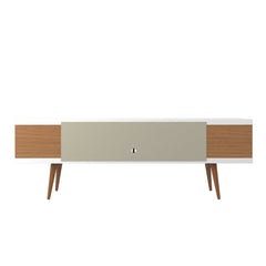 White Gloss/Maple Cream TV Stand for TVs up to 65" Perfect for Storing all of your Entertainment Accessories