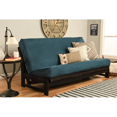Blue Polyester Michele Full 76'' Wide Loose Back Convertible Sofa Design