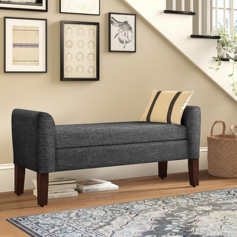 Michigan Upholstered Flip Top Storage Bench Familiar Style to Any Space