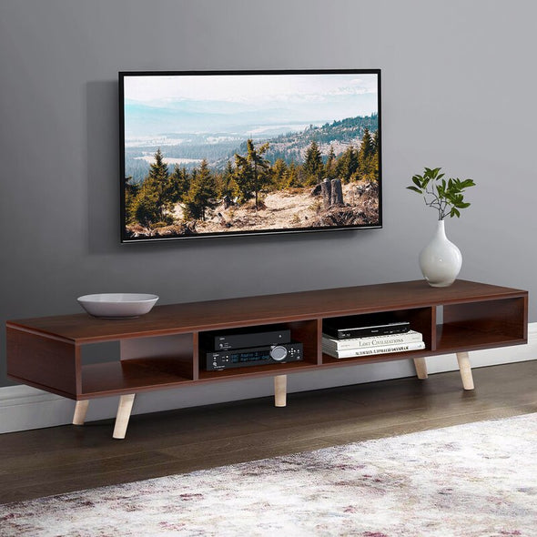 Walnut Mid-century TV Stand for TVs up to 60" Desktop for you to Decorate Things you Want