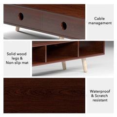 Walnut Mid-century TV Stand for TVs up to 60" Desktop for you to Decorate Things you Want