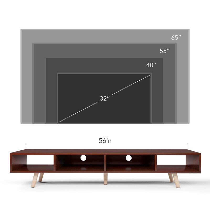 Walnut Mid-century TV Stand for TVs up to 60" Desktop for you to Decorate Things you Want
