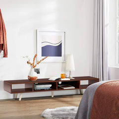 Walnut Mid-century TV Stand for TVs up to 60" Desktop for you to Decorate Things you Want