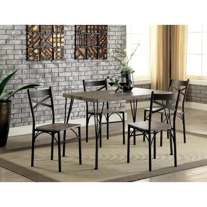 Natural/Dark Bronze Middleport 4 Person Dining Set Indoor Design