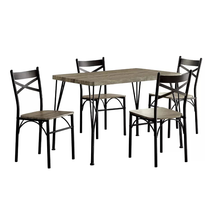Natural/Dark Bronze Middleport 4 Person Dining Set Indoor Design