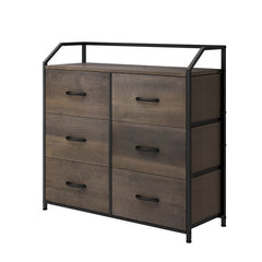 Dark Brown 6 Drawer 32.7'' W Double Dresser 6 Removable Drawers 4 Adjustable Plastic Legs that Prevent Scratches to your Floor