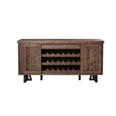 Miesville 72'' Wide Pine Credenza Sliding Cabinet Doors