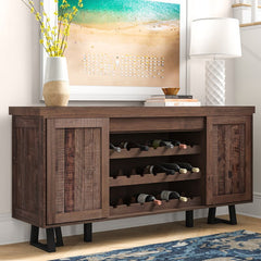 72'' Wide Pine Credenza Two Cabinets Perfect for Stowing your Dining Necessities But is Defined By Its Spacious Wine Storage