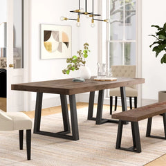 Miesville 84'' Dining Table Rustic Inspired Charm with Clean Modern Lines