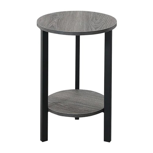 23.75" H x 15" L x 15" D Weathered Gray/Black Migues Round Multi-Tiered Plant Stand