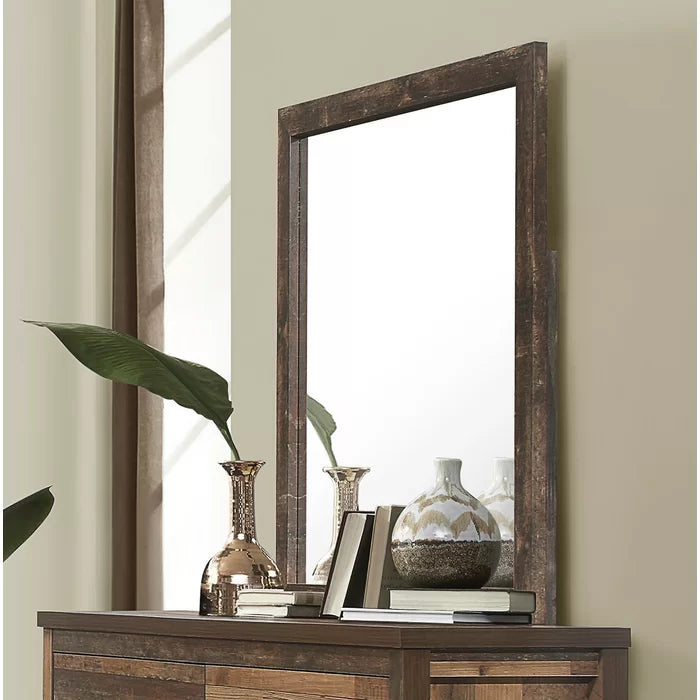 Milano 6 Drawer 57.7'' W with Mirror Rustic Style Solid Wood