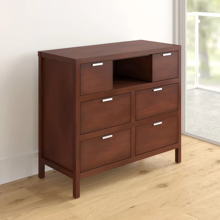 Milburn 6 Drawer 45'' W Solid Wood Dresser Six Spacious Drawers Offer Storage Space