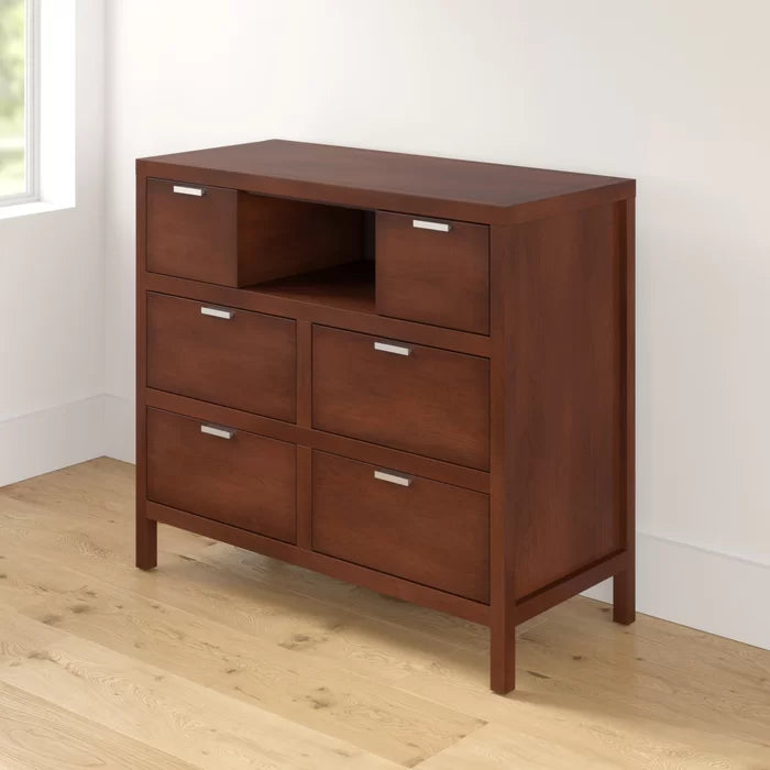 Milburn 6 Drawer 45'' W Solid Wood Dresser Six Spacious Drawers Offer Storage Space
