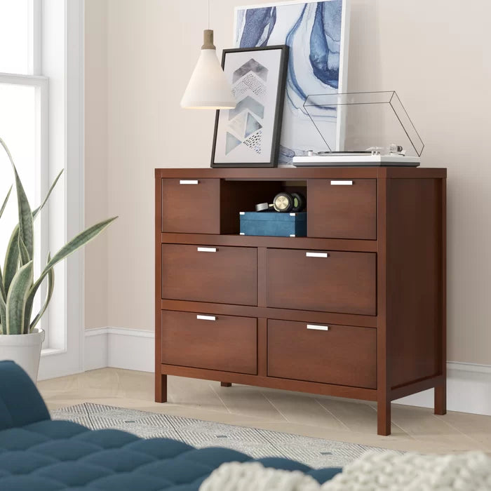 Milburn 6 Drawer 45'' W Solid Wood Dresser Six Spacious Drawers Offer Storage Space