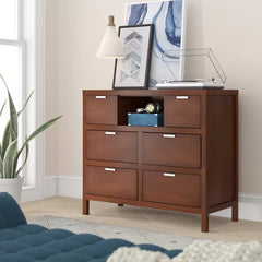 Milburn 6 Drawer 45'' W Solid Wood Dresser Six Spacious Drawers Offer Storage Space