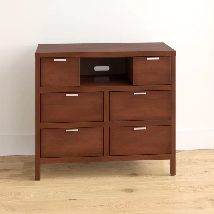 Milburn 6 Drawer 45'' W Solid Wood Dresser Six Spacious Drawers Offer Storage Space