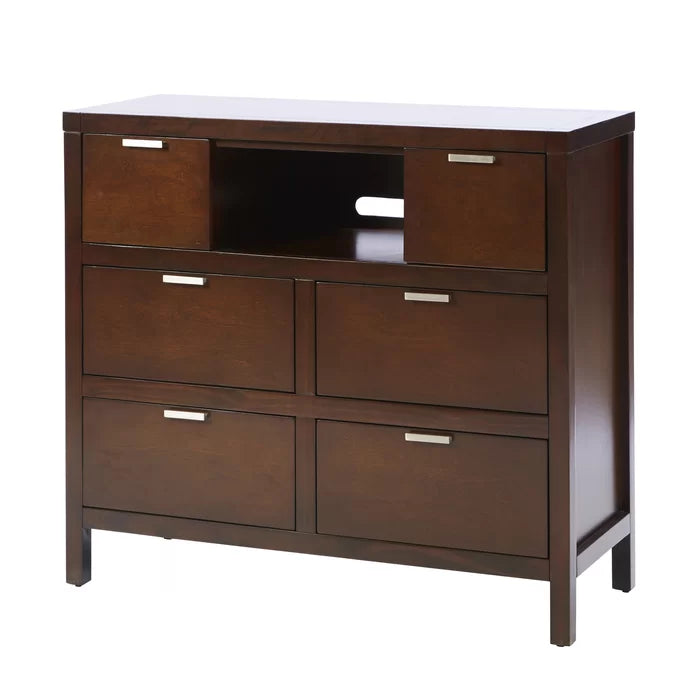 Milburn 6 Drawer 45'' W Solid Wood Dresser Six Spacious Drawers Offer Storage Space