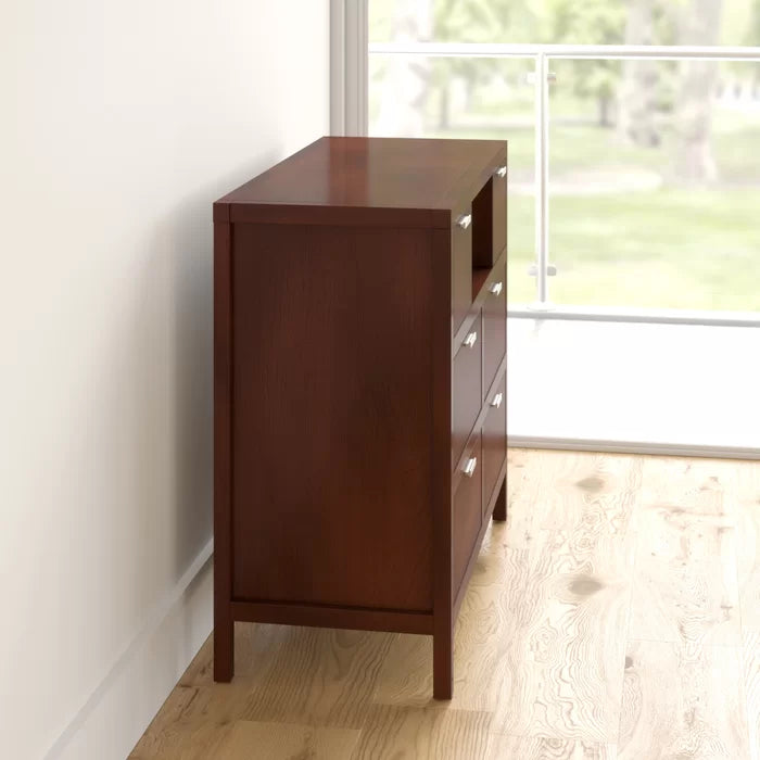 Milburn 6 Drawer 45'' W Solid Wood Dresser Six Spacious Drawers Offer Storage Space