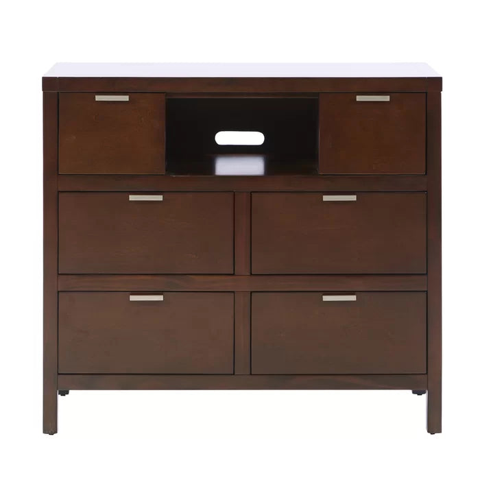 Milburn 6 Drawer 45'' W Solid Wood Dresser Six Spacious Drawers Offer Storage Space