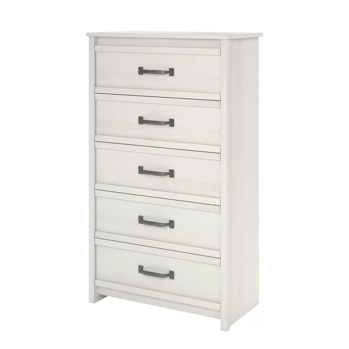 Ivory Oak Millom 5 Drawer 30.91'' W Chest Contemporary Style
