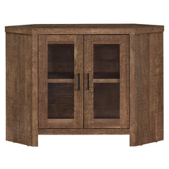 Brown TV Stand for TVs up to 48" Corner Design Keep Components Organized Space-Saving