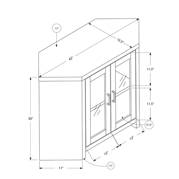 Brown TV Stand for TVs up to 48" Corner Design Keep Components Organized Space-Saving