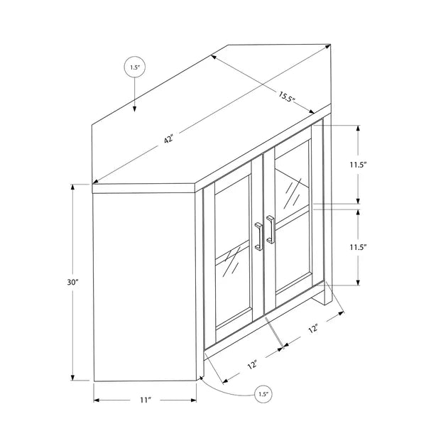 Brown TV Stand for TVs up to 48" Corner Design Keep Components Organized Space-Saving