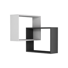 White/Anthracite Modern Wall Shelf Perfect for Any Corner