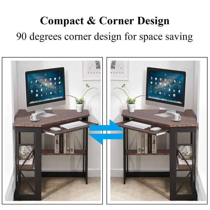 Minatare Corner Desk 90 Degrees Corner Design Perfect for Home Office
