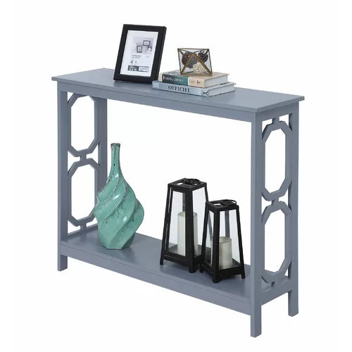 Gray Minburn 39.38'' Console Table Geometric Open Side Framework