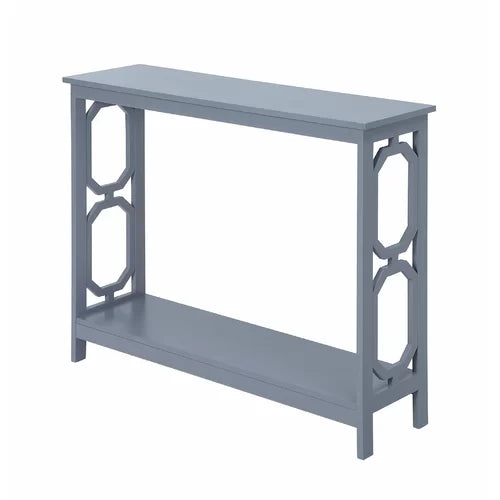 Gray Minburn 39.38'' Console Table Geometric Open Side Framework