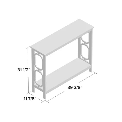 Gray Minburn 39.38'' Console Table Geometric Open Side Framework