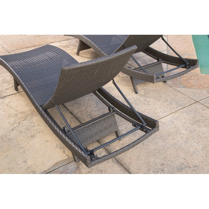 Gray Mirabel 79'' Long Reclining Chaise Lounge Set of 2