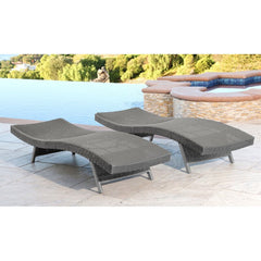 Gray Mirabel 79'' Long Reclining Chaise Lounge Set of 2