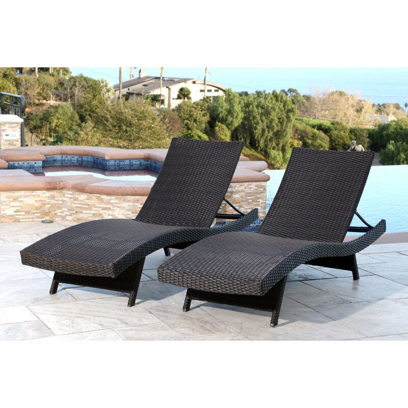 Espresso Mirabel 79'' Long Reclining Chaise Lounge Set of 2