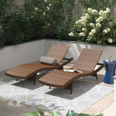 Brown Mirabel 79'' Long Reclining Chaise Lounge Set of 2