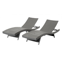 Gray Mirabel 79'' Long Reclining Chaise Lounge Set of 2