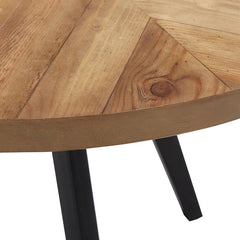 Moeller 45'' Dining Table Sleek Black Metal Base Durable Wood and Metal Construction