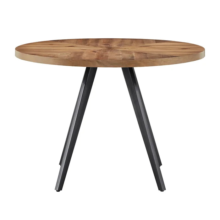 Moeller 45'' Dining Table Sleek Black Metal Base Durable Wood and Metal Construction