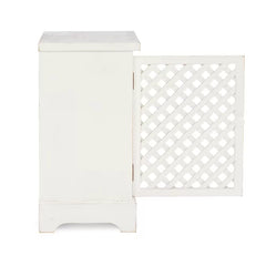 White 27.5'' Tall 1 - Door Accent Cabinet Carved Cutouts