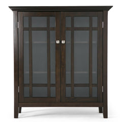 42.2'' Tall Solid Wood 2 - Door Accent Cabinet 2 Glass Doors that Open to 4 Adjustable Shelves for Versatile Storage